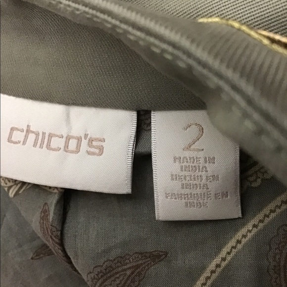 Chico’s army green open front jacket size large - Picture 5 of 5